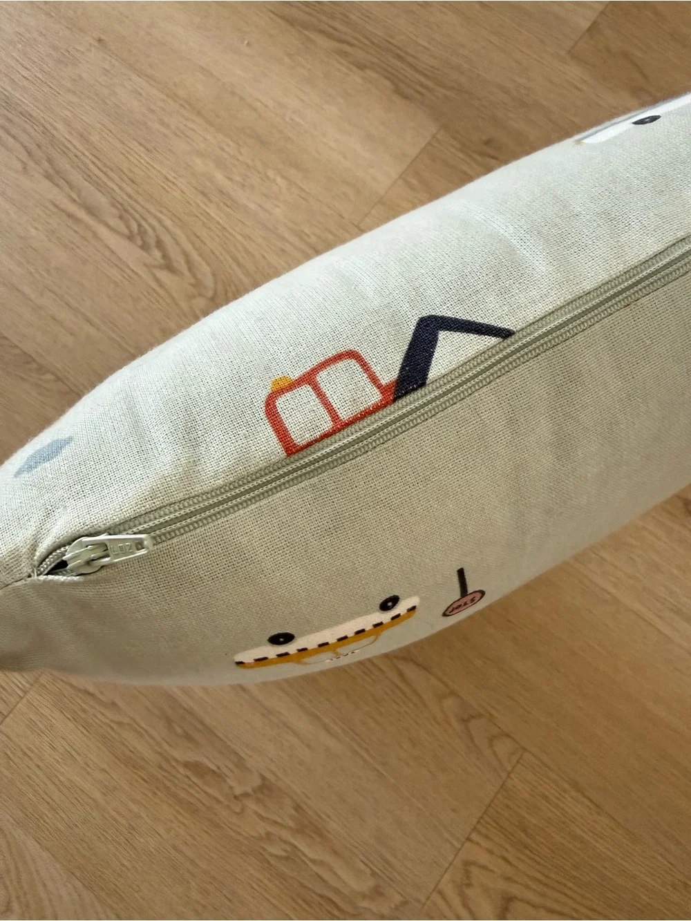 H&M Cream Kids' Pillow with Colorful Vehicle Motifs